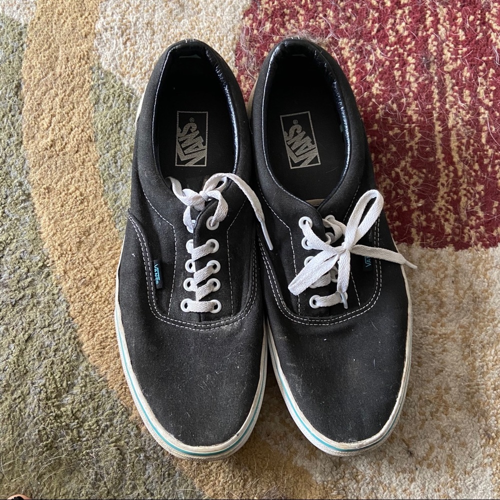 Men’s black vans with tan heel